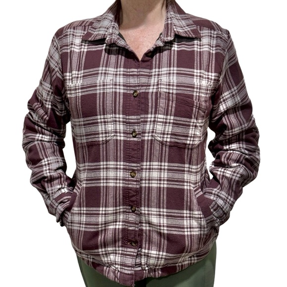 Carhartt Rugged Flex Fleece Lined Plaid Jacket Women’s XS Rich Burgundy - Picture 10 of 10